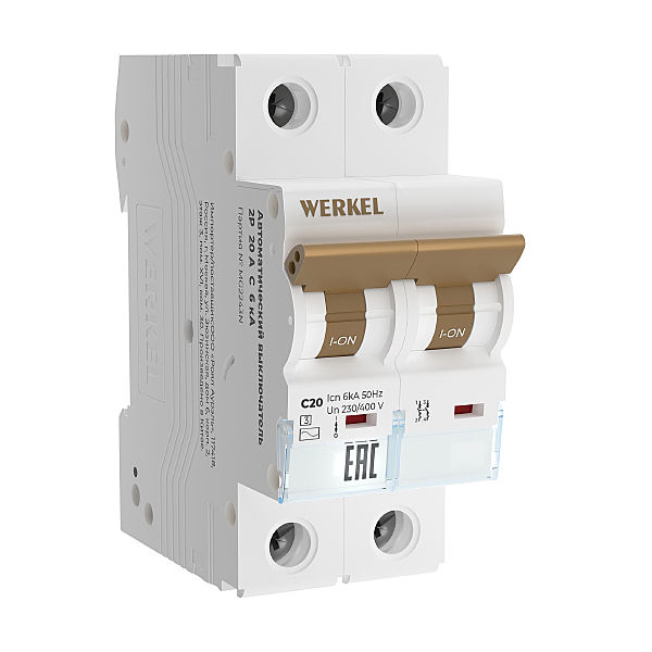 Автоматический выключатель Werkel W902P206 / Автоматический выключатель 2P 20 A C 6 кА