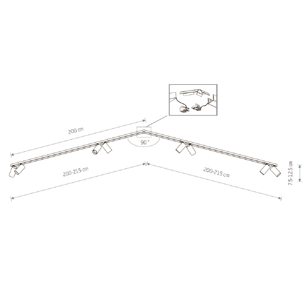 Светильник спот Nowodvorski Mono Corner 2x200 7697