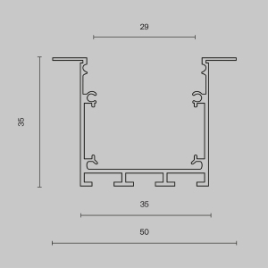 Алюминиевый профиль встраиваемый 50x35 Maytoni Алюминиевый профиль ALM-5035-S-2M