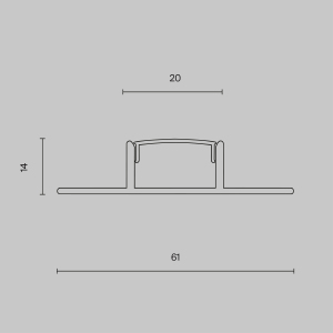 Алюминиевый профиль скрытого монтажа 61x14 Maytoni Алюминиевый профиль ALM-6114-S-2M