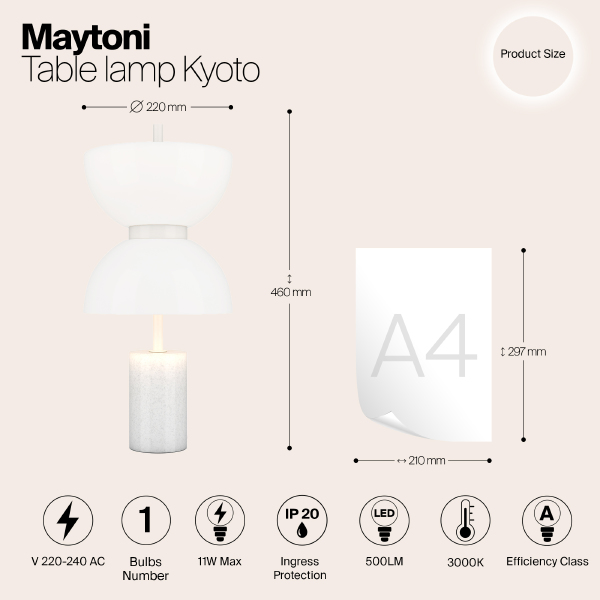 Настольная лампа Maytoni Kyoto MOD178TL-L11W3K