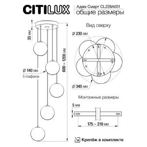 Светильник подвесной Citilux Адам Смарт CL228A051