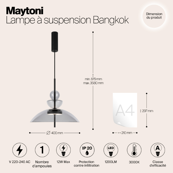 Светильник подвесной Maytoni Bangkok MOD185PL-L11B3K3