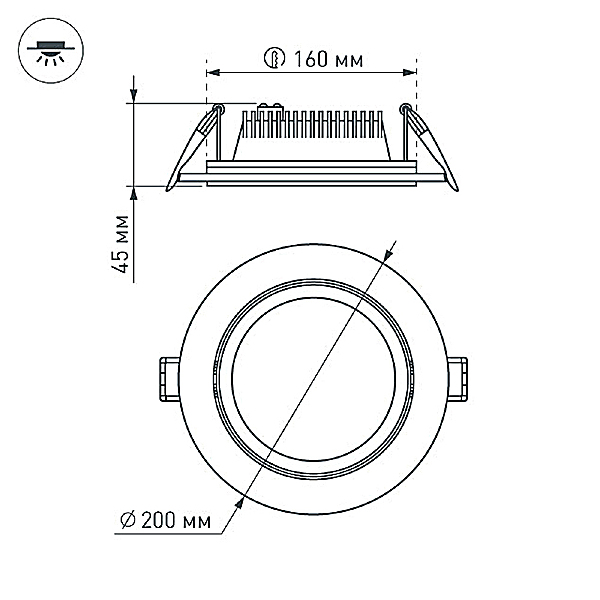 Встраиваемый светильник Arlight Lt Glass 016575