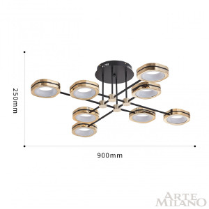 Потолочная люстра Arte Milano Ferrara71040 277999/8 BK/GD