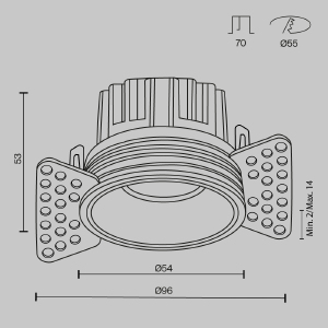 Встраиваемый светильник Maytoni Round DL058-7W3K-TRS-B