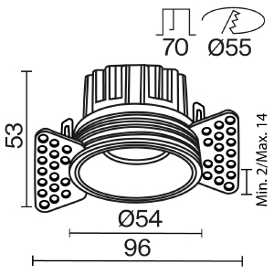 Встраиваемый светильник Maytoni Round DL058-7W3K-TRS-B