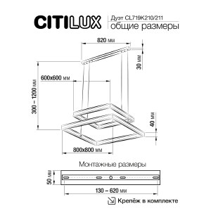 Подвесная люстра Citilux Дуэт CL719K210