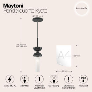 Светильник подвесной Maytoni Kyoto MOD178PL-01B