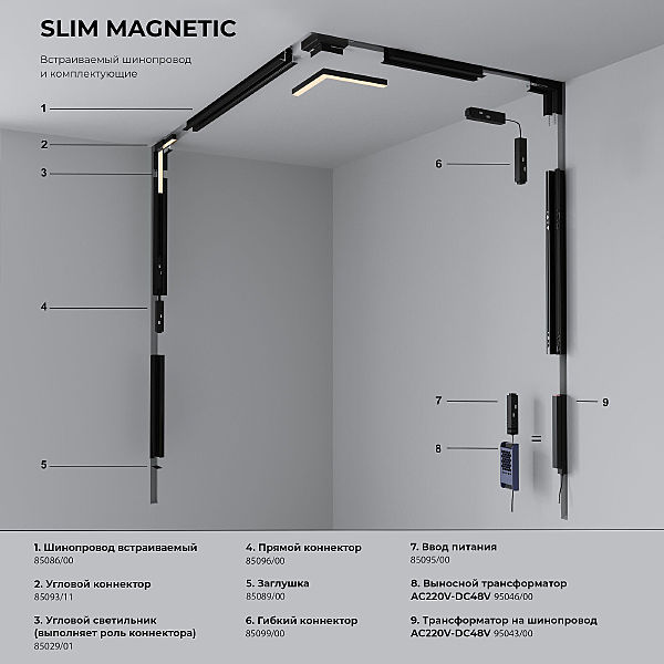 Трековый светильник Elektrostandard Slim Magnetic Slim Magnetic SL02 Трековый светильник 12W 3000K (черный) 85005/01