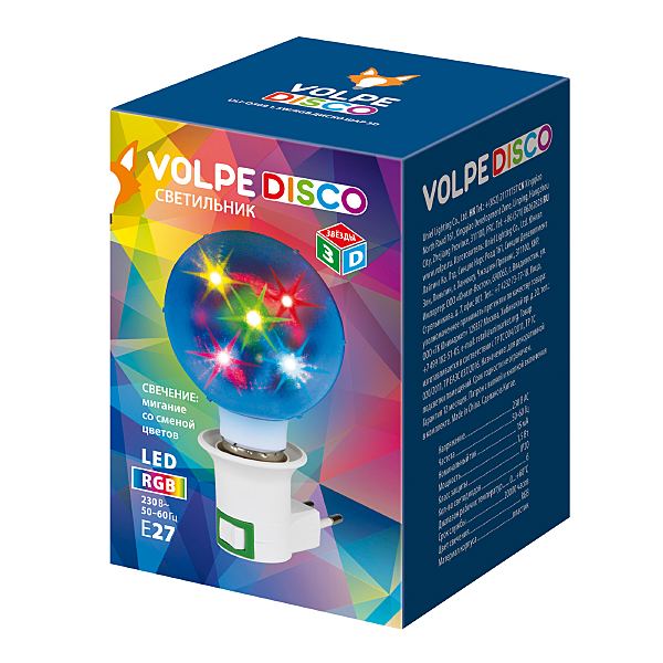 ДИСКО ШАР 3D Светодиодный светильник Volpe Uli-q309 ULI-Q309 1,5W/RGB ДИСКО ШАР 3D