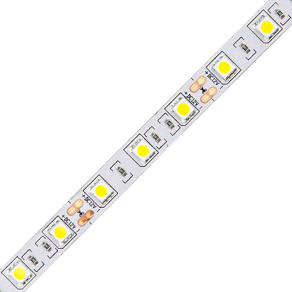 LED лента Volpe Uls-q221 ULS-Q221 5050-60LED/m-10mm-IP20-DC12V-14,4W/m-5M-3000K катушка в герметичной упаковке