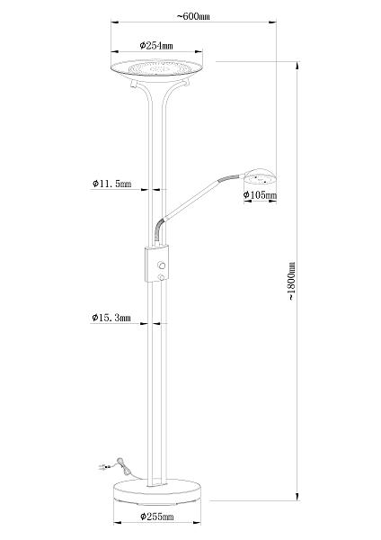 Торшер Arte Lamp Duetto A4329PN-2PB